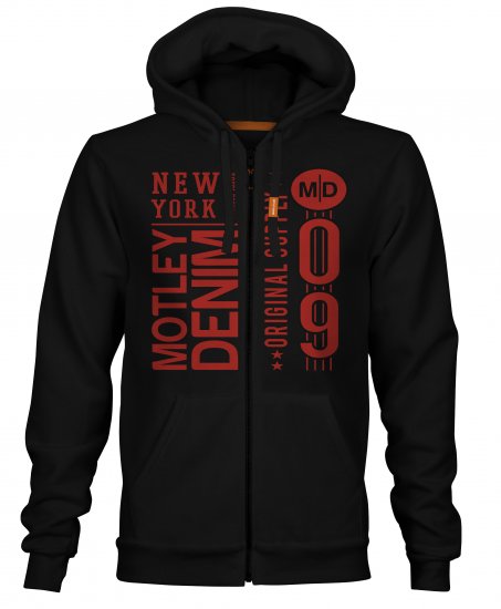 Motley Denim Camden Hoodie Black - Sudaderas - Sudaderas 2XL-12XL