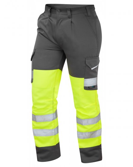 Leo Bideford Cargo Pants Hi-Vis Yellow/Grey - Ropa de trabajo - Ropa de trabajo 3XL-6XL