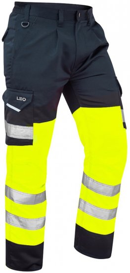 Leo Bideford Cargo Pants Hi-Vis Yellow/Navy - Ropa de trabajo - Ropa de trabajo 3XL-6XL