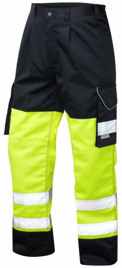Leo Bideford Cargo Pants Hi-Vis Yellow/Navy - Ropa de trabajo - Ropa de trabajo 3XL-6XL