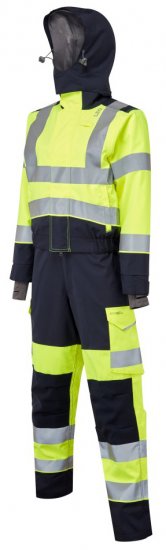 Leo Honeychurch EcoViz 10KX Performance+ Women's Breathable 2-Part Coverall Hi-Vis Yellow/Navy - Ropa de trabajo - 