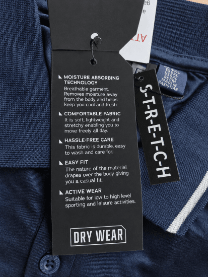 D555 Hinckley Stretch Polo With Contrast Tipping Collar Navy - Polos - Polos 2XL-8XL