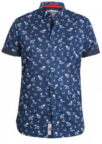 D555 Davian Hawaii Shirt Navy - Camisas - Camisas 2XL-10XL