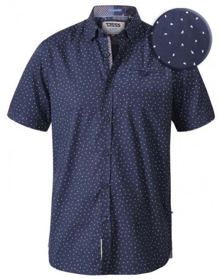 D555 Derwent Short Sleeve Shirt Navy - Camisas - Camisas 2XL-10XL