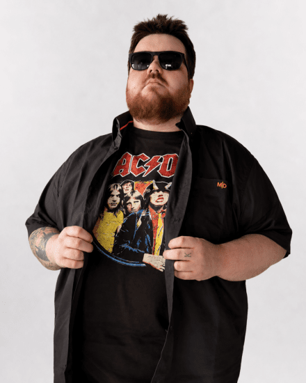 D555 Hugh Official ACDC Highway To Hell Camiseta con Estampado Negra - Camisetas - Camisetas - 2XL-14XL