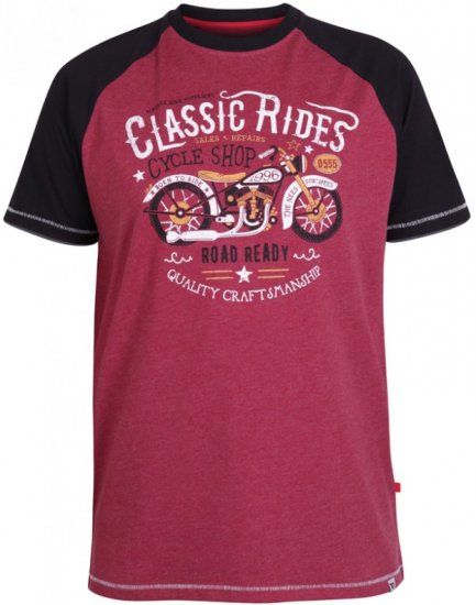 D555 Evans T-shirt Burgundy - Camisetas - Camisetas - 2XL-14XL