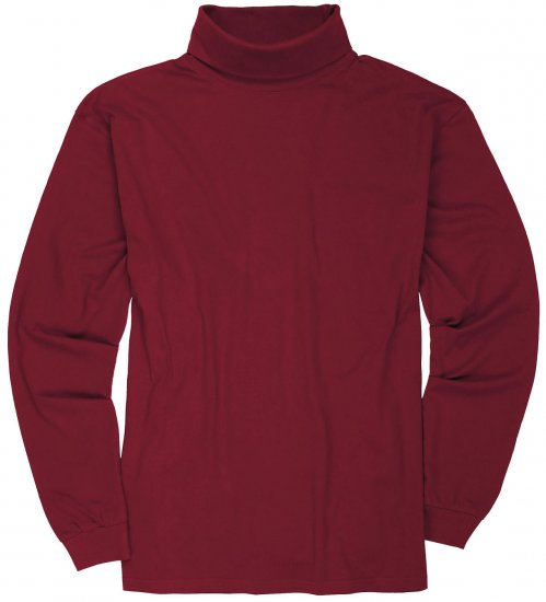 Adamo Fabio Comfort fit Turtleneck Long sleeve T-shirt Burgundy - Camisetas - Camisetas - 2XL-14XL