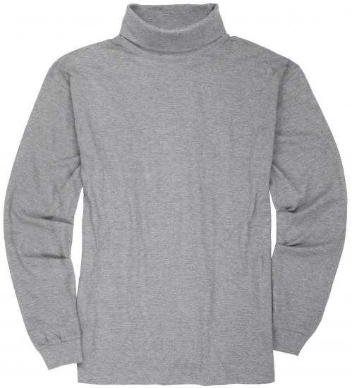 Adamo Fabio Comfort fit Turtleneck Long sleeve T-shirt Grey - Camisetas - Camisetas - 2XL-14XL