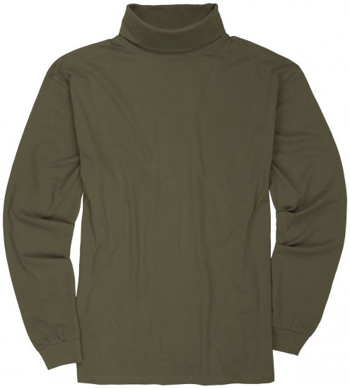 Adamo Fabio Comfort fit Turtleneck Long sleeve T-shirt Khaki - Camisetas - Camisetas - 2XL-14XL