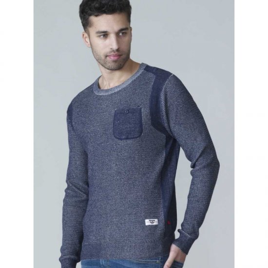 D555 Bryson Crewneck Sweater with Pocket Navy - Sudaderas - Sudaderas 2XL-12XL
