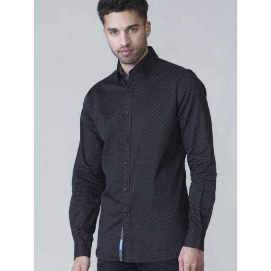 D555 Jahine Long Sleeve Printed Shirt Black - Camisas - Camisas 2XL-10XL
