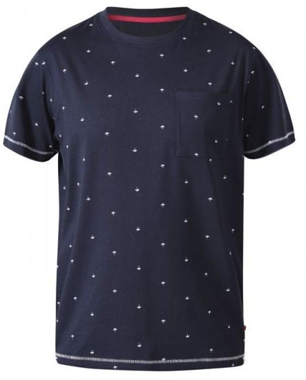 D555 Forbes Umbrella Printed Crew Neck T-Shirt Navy - Camisetas - Camisetas - 2XL-14XL