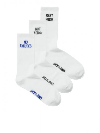Jack & Jones Power Statements Calcetines de tenis Blanco pack de 3 - Ropa interior - Ropa interior 2XL-8XL