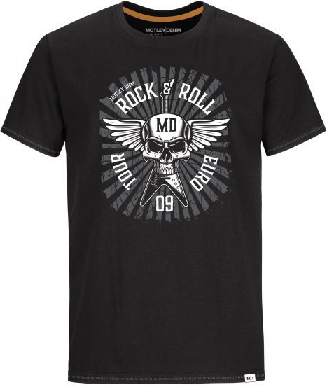 Motley Denim HENLOW T-shirt Black - Camisetas - Camisetas - 2XL-14XL