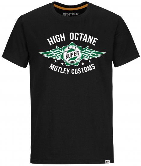 Motley Denim Hereford T-shirt Green on Black - Camisetas - Camisetas - 2XL-14XL