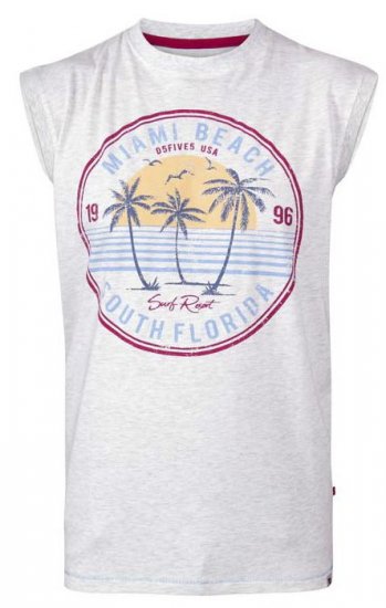 D555 Shipley Miami Beach Printed Sleeveless T-Shirt - Camisetas - Camisetas - 2XL-14XL