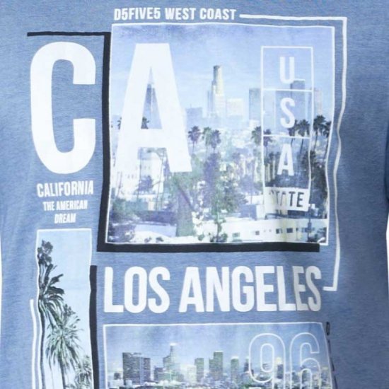 D555 Howie Fine Stripe T-shirt Blue - Camisetas - Camisetas - 2XL-14XL