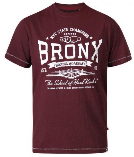 D555 Huddlestone Bronx Boxing Crew Neck Printed T-Shirt Red - Camisetas - Camisetas - 2XL-14XL