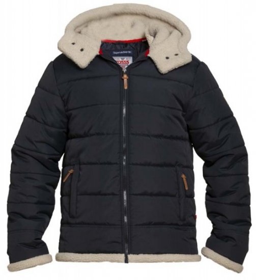 D555 Hudson Hooded Puffer Jacket Navy - Chaquetas - Chaquetas Tallas Grandes 2XL-8XL