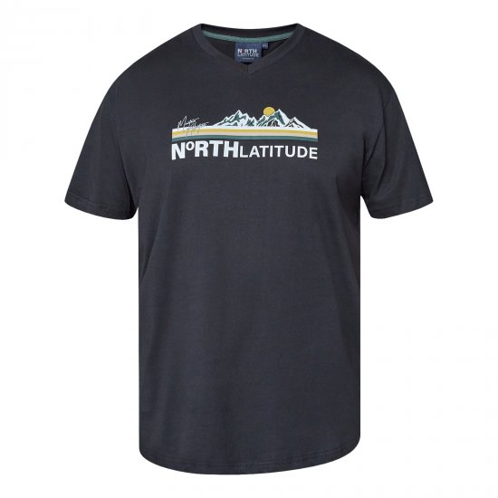 North Latitude Mountain T-Shirt V-Neck Negro - Camisetas - Camisetas - 2XL-14XL