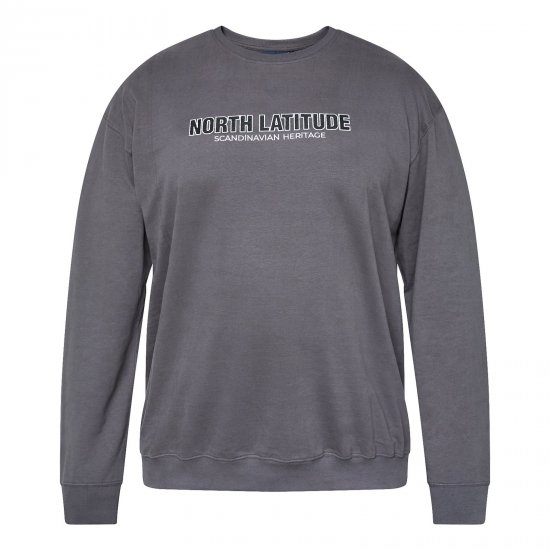 North Latitude Crewneck Sweatshirt Gris/Carbón - TALL sudaderas - Sudaderas TALL para hombre alto