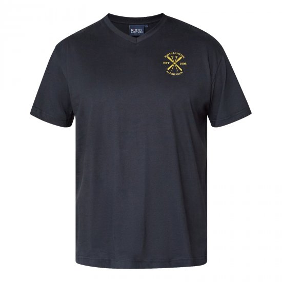 North Latitude Alpine Club T-Shirt Negro - TALL camisas - Camisetas para hombres altos