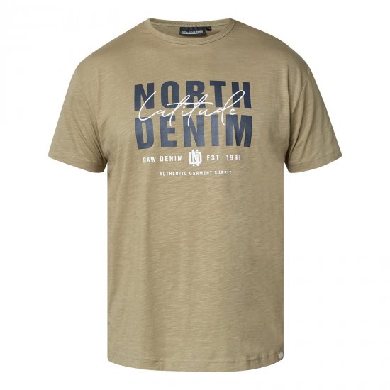 North Latitude T-Shirt Slub With Print Marrón/Beige - Camisetas - Camisetas - 2XL-14XL