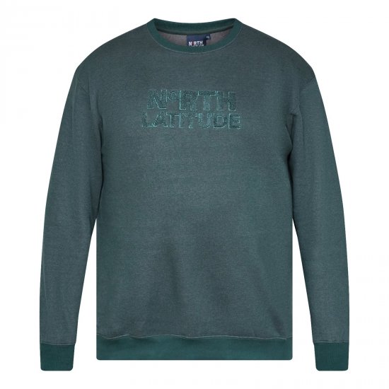 North Latitude Crewneck Logo Sweat Verde/Caqui - Sudaderas - Sudaderas 2XL-12XL