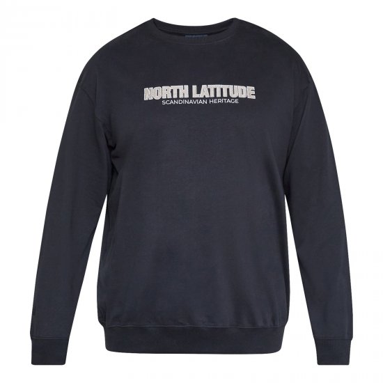 North Latitude Crewneck Sweatshirt Negro - TALL sudaderas - Sudaderas TALL para hombre alto