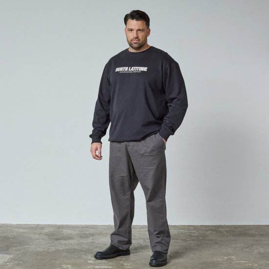 North Latitude Crewneck Sweatshirt Negro - TALL sudaderas - Sudaderas TALL para hombre alto