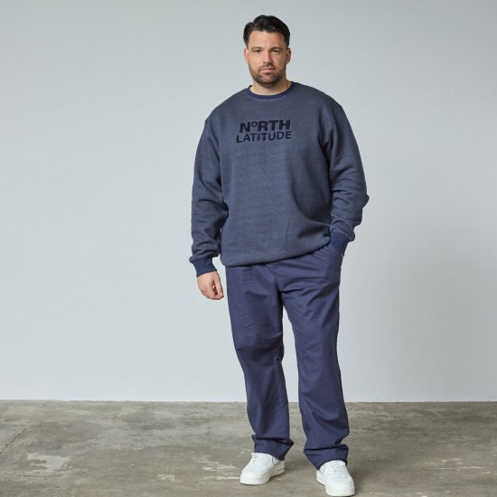 North Latitude Crewneck Logo Sweat Azul marino - TALL sudaderas - Sudaderas TALL para hombre alto