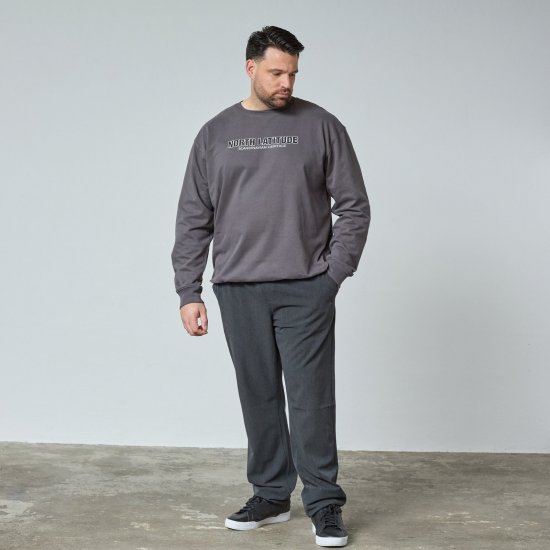 North Latitude Crewneck Sweatshirt Gris/Carbón - TALL sudaderas - Sudaderas TALL para hombre alto
