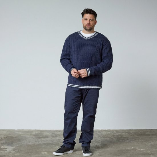 North Latitude V-Neck Knit Azul marino - TALL sudaderas - Sudaderas TALL para hombre alto