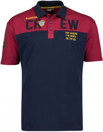 Adamo Crew Printed Jersey Poloshirt Burgundy - Polos - Polos 2XL-8XL