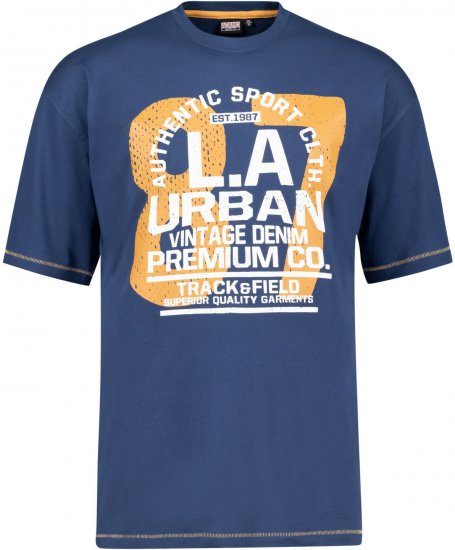 Adamo Urban Comfort Fit Printed T-shirt Denim Blue - Camisetas - Camisetas - 2XL-14XL