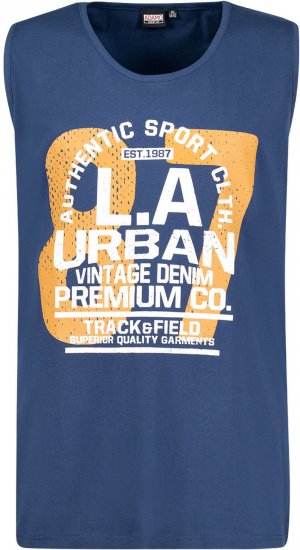 Adamo Urban Comfort Fit Printed Tank-top Denim Blue - Camisetas - Camisetas - 2XL-14XL