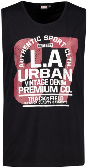 Adamo Urban Comfort Fit Printed Tank-top Black - Camisetas - Camisetas - 2XL-14XL