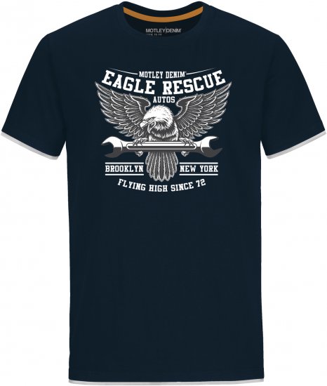 Motley Denim Eccles T-shirt Navy - Camisetas - Camisetas - 2XL-14XL