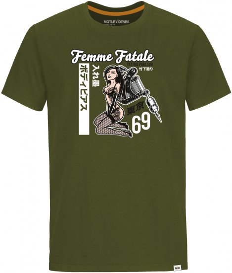Motley Denim Hampton T-shirt Dark Khaki - Camisetas - Camisetas - 2XL-14XL