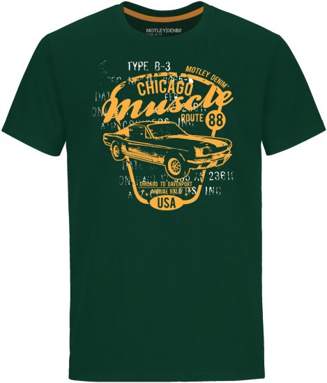 Motley Denim Newport T-shirt Racing Green - Camisetas - Camisetas - 2XL-14XL