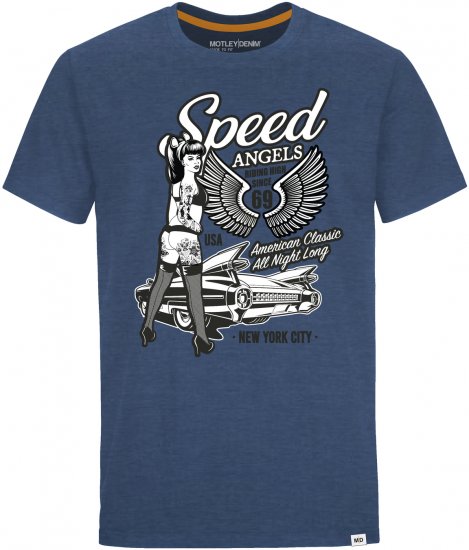 Motley Denim Hanover T-shirt Dark Indigo - Camisetas - Camisetas - 2XL-14XL