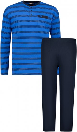 Adamo Alex Serafino Long sleeve Pyjama Royal Blue - Ropa interior - Ropa interior 2XL-8XL