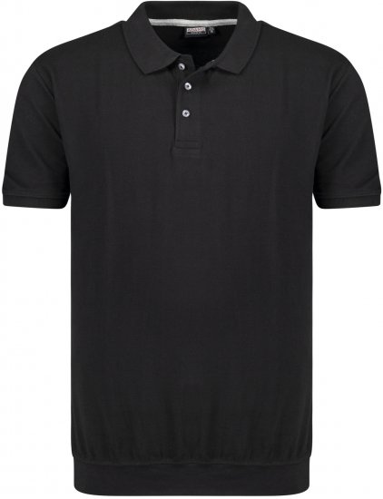 Adamo Kadir Polo Shirt with Cuffed Hem Black - Polos - Polos 2XL-8XL