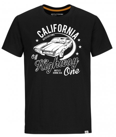 Motley Denim Ipswich T-Shirt White on Black - Camisetas - Camisetas - 2XL-14XL