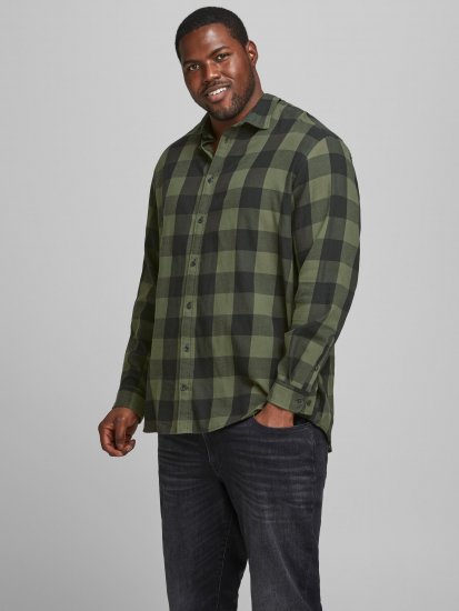 Jack & Jones Gingham L/S Shirt Dusty Olive - Camisas - Camisas 2XL-10XL