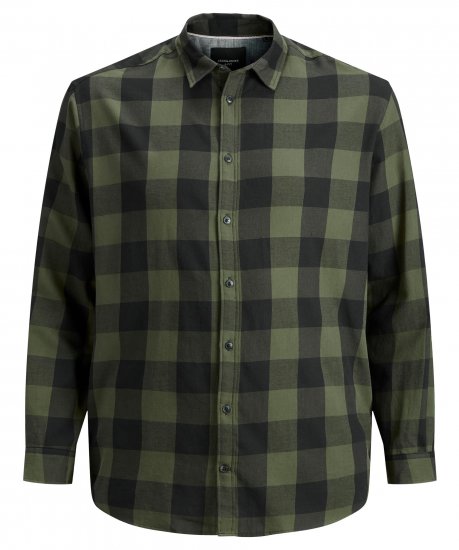 Jack & Jones Gingham L/S Shirt Dusty Olive - Camisas - Camisas 2XL-10XL