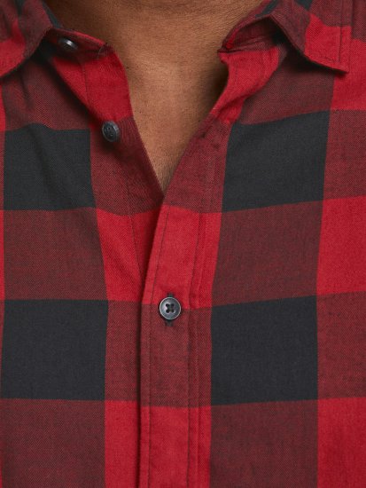 Jack & Jones Gingham Shirt L/S Brick Red - Camisas - Camisas 2XL-10XL