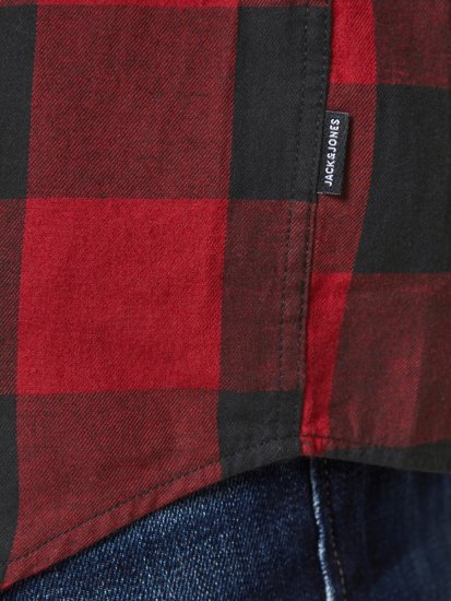 Jack & Jones Gingham Shirt L/S Brick Red - Camisas - Camisas 2XL-10XL