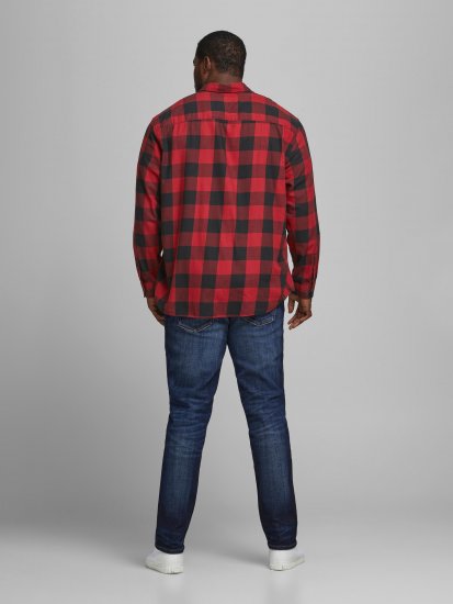 Jack & Jones Gingham Shirt L/S Brick Red - Camisas - Camisas 2XL-10XL
