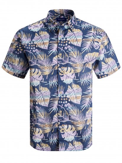 Jack & Jones Hazy S/S Shirts Ensign Blue - Camisas - Camisas 2XL-10XL